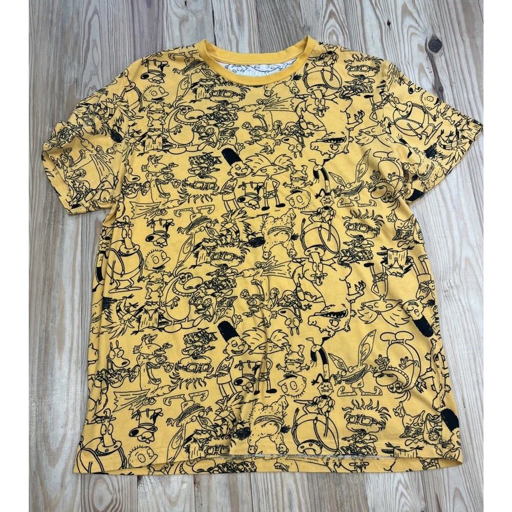 Nicklodeon Mens Yellow Short Sleeve Crew Neck Pullover T Shirt Size XL